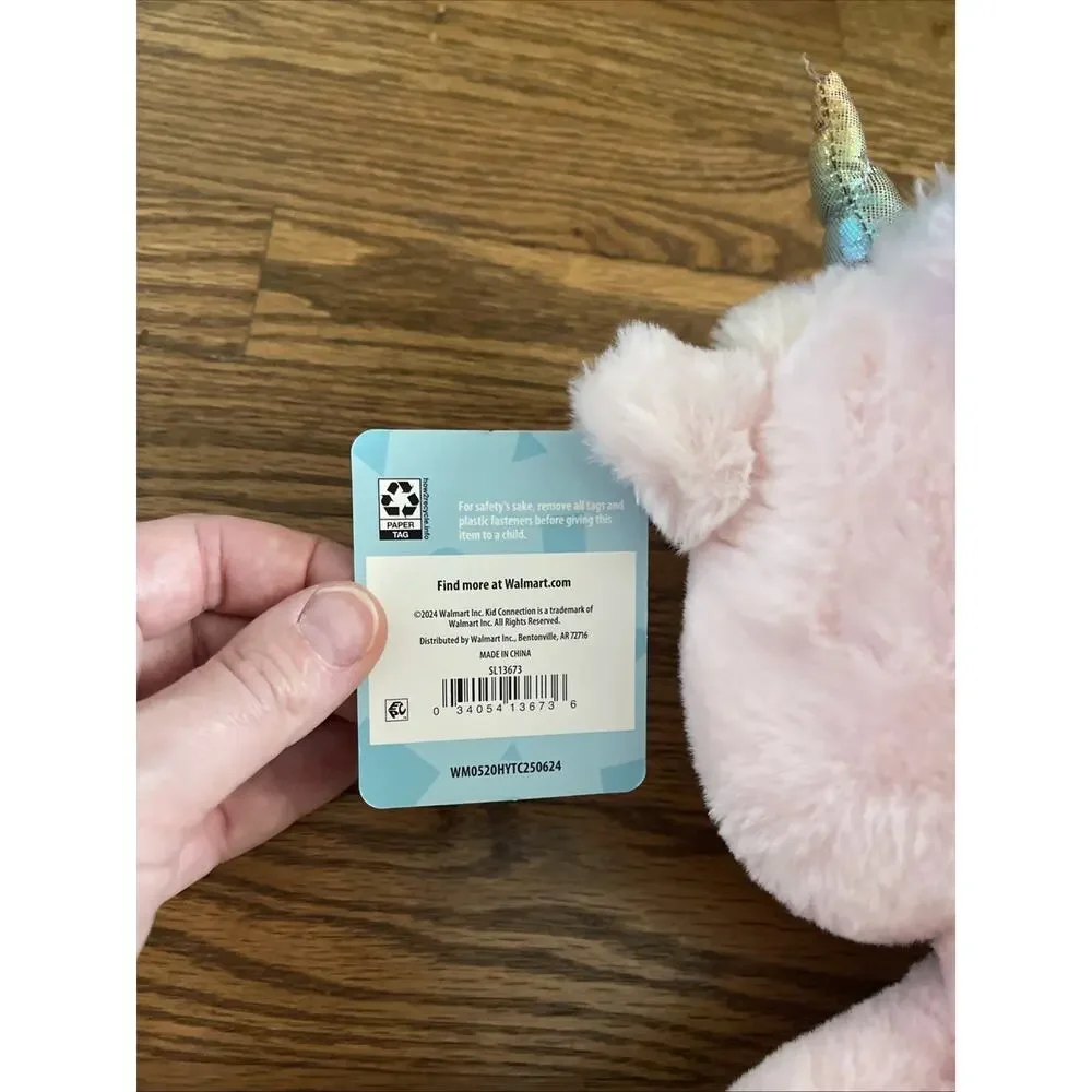 Kid Connection Pink Unicorn Pegasus Soft Plush Stuffed Animal Toy 12 Inch NEW